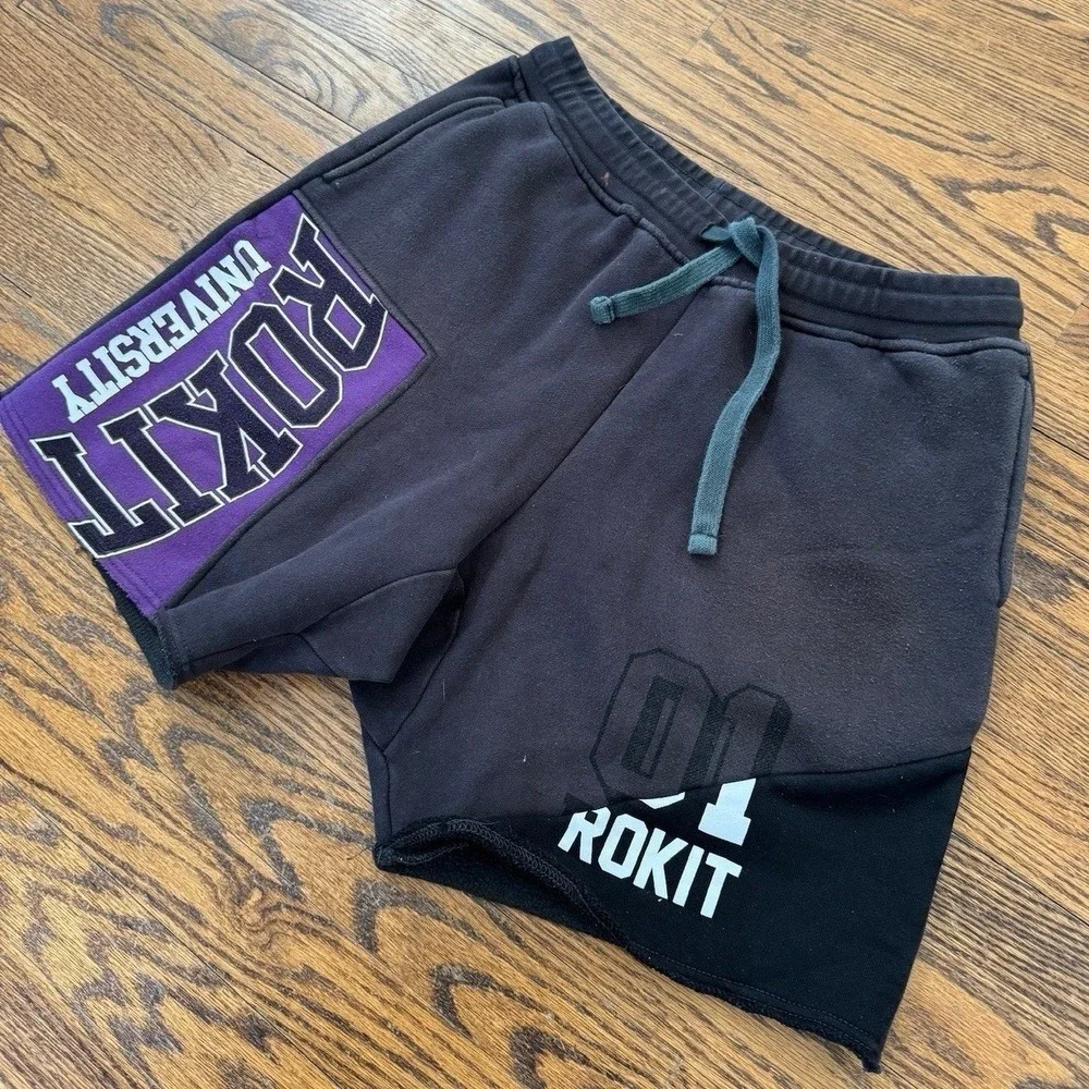 Rokit University Comfort Black Sweat‎ Shorts - Small